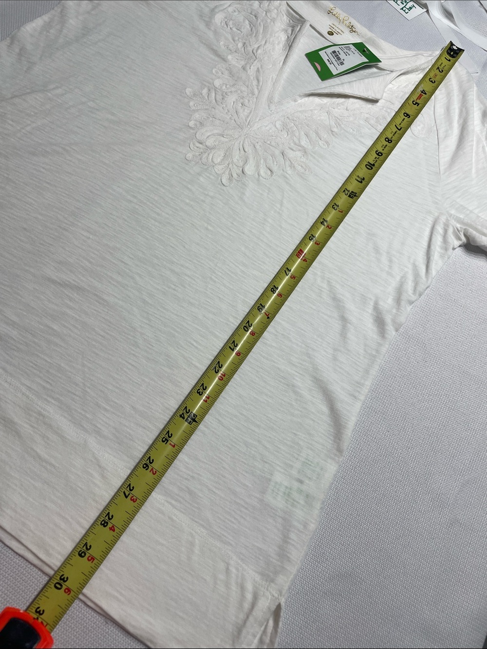 Lilly Pulitzer Kira Top Resort White V-Neck Swim Cover-Up Tunic NWT. Size XL. - Picture 12 of 13